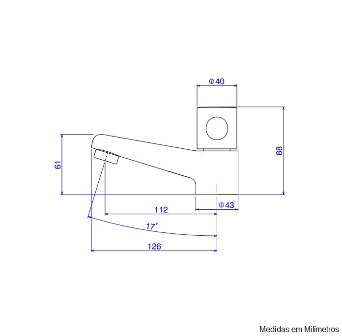 Torneira para Banheiro Deca Aspen Bica Baixa Mesa Cromado - 1198.C35