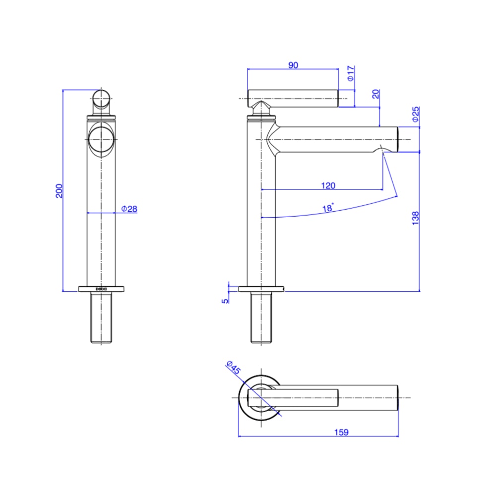 Torneira para Banheiro Deca Beta Mesa Bica Baixa Cromado - 1197.C109
