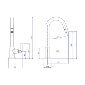 Torneira para Banheiro Deca Izy Plus Bica Alta Mesa Cromado - 1198.C24