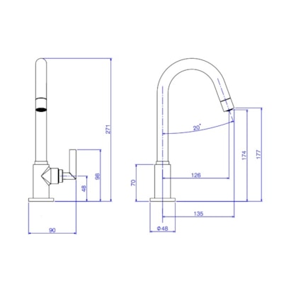 Torneira para Banheiro Deca Izy Plus Bica Alta Mesa Cromado - 1198.C24