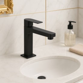 Torneira Para Banheiro Deca Level Bica Média Black Noir - 1193.BL26.NO