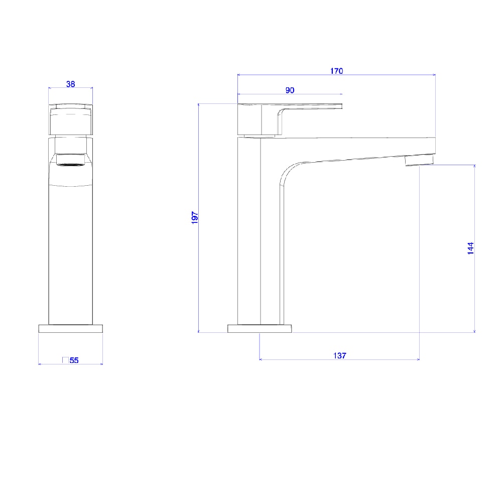 Torneira Para Banheiro Deca Level Bica Média Black Noir - 1193.BL26.NO