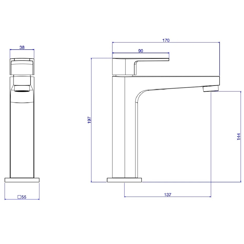 Torneira para Banheiro Deca Level Bica Média Mesa Black Matte - 1193.BL26.MT