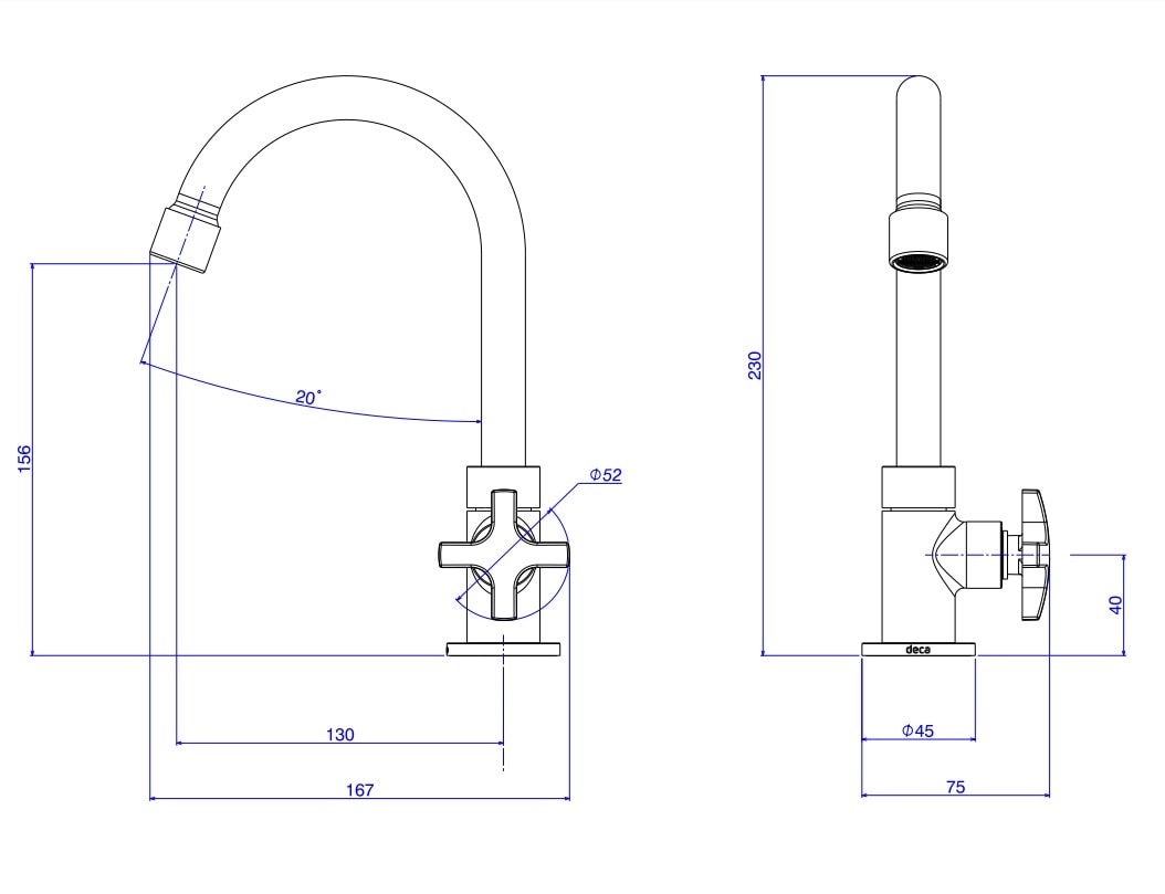Torneira para Banheiro Deca Max Bica Alta Mesa Cromado - 1196.C34