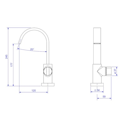 Torneira para Banheiro Deca Polo Bica Alta Mesa Gold - 1198.GL33