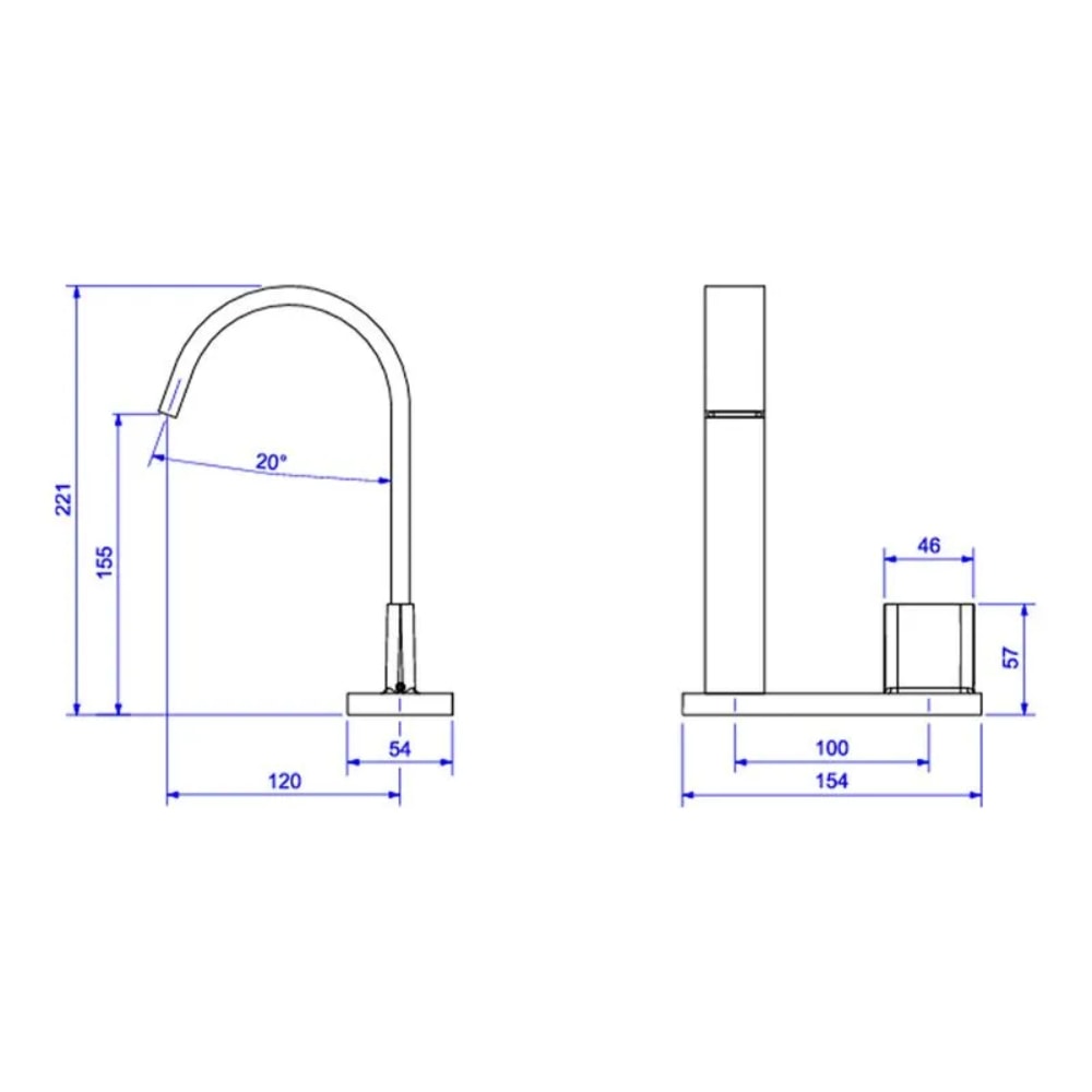 Torneira para Banheiro Deca Polo Mesa com Chapa Bica Alta Black Noir - 1191.BL33.NO