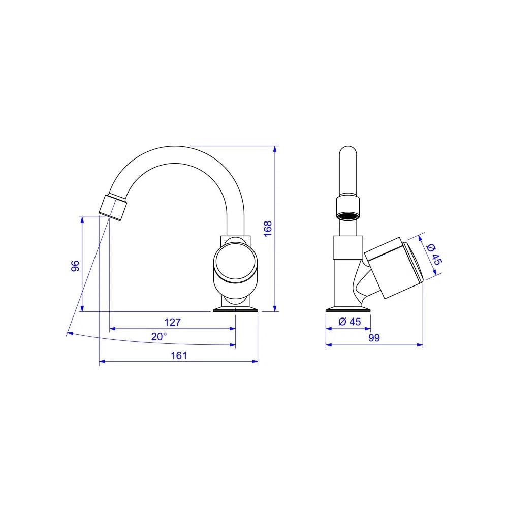 Torneira para Banheiro Deca Spot Bica Baixa Mesa Cromado - 1196.C43