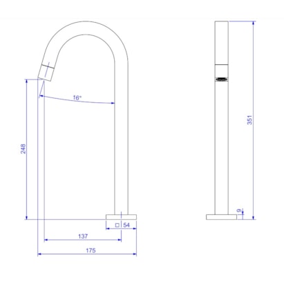 Torneira para Banheiro Deca Tube Bica Alta Mesa Black Matte - 1198.BL.TUB.MT