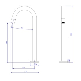 Torneira para Banheiro Deca Tube Bica Alta Mesa Black Matte - 1198.BL.TUB.MT