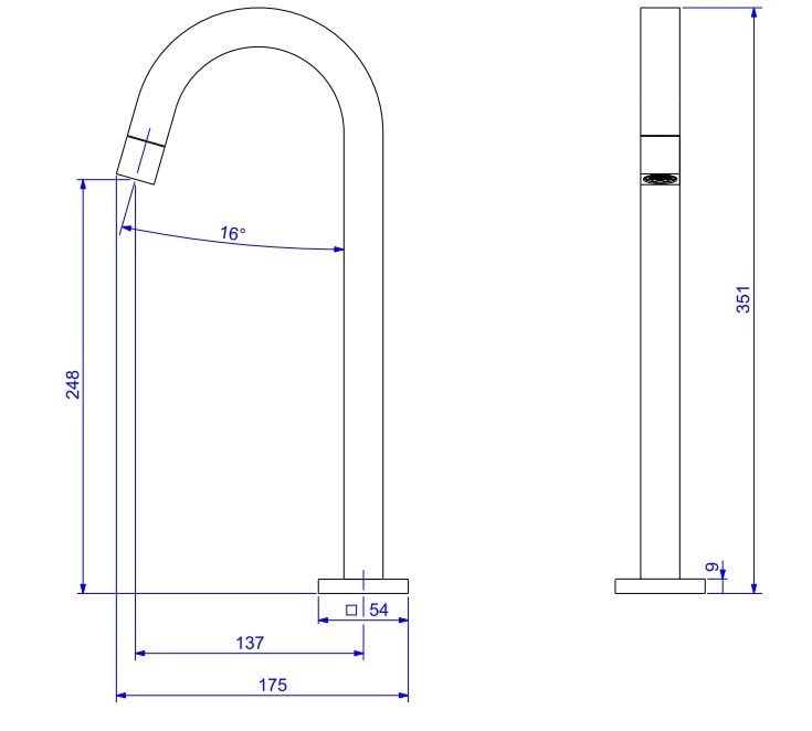 Torneira Para Banheiro Deca Tube Bica Alta Mesa Black Noir - 1198.BL.TUB.NO