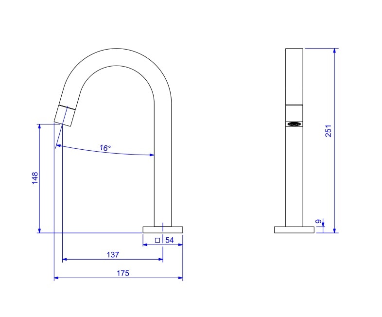 Torneira para Banheiro Deca Tube Bica Baixa Mesa Black Matte - 1197.BL.TUB.MT