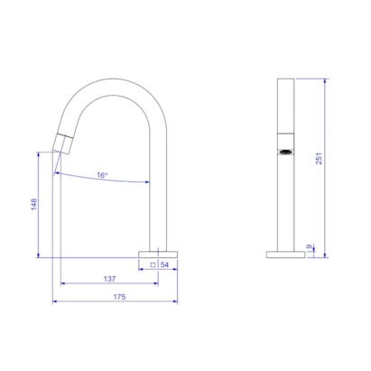 Torneira para Banheiro Deca Tube Bica Baixa Mesa Black Matte - 1197.BL.TUB.MT