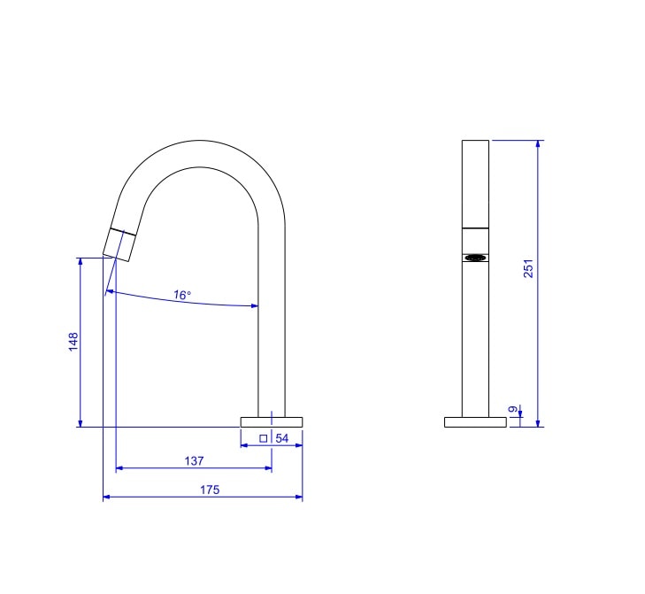 Torneira para Banheiro Deca Tube Bica Baixa Mesa Gold - 1197.GL.TUB