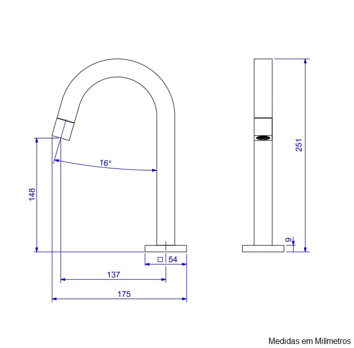 Torneira para Banheiro Deca Tube Bica Baixa Mesa Red Gold - 1197.GL.TUB.RD