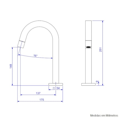 Torneira para Banheiro Deca Tube Bica Baixa Mesa Red Gold - 1197.GL.TUB.RD