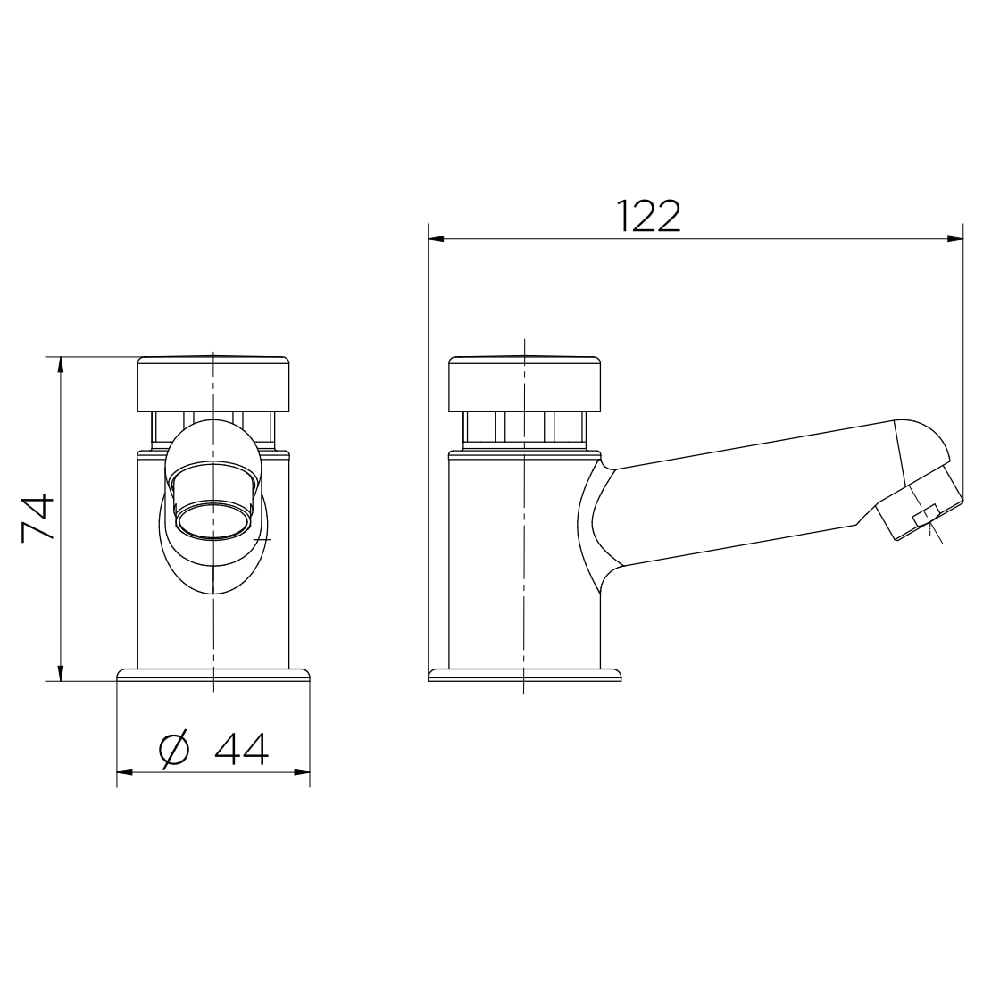 Torneira para Banheiro Docol Compact PressMatic Bica Baixa Mesa Cromado - 17160606