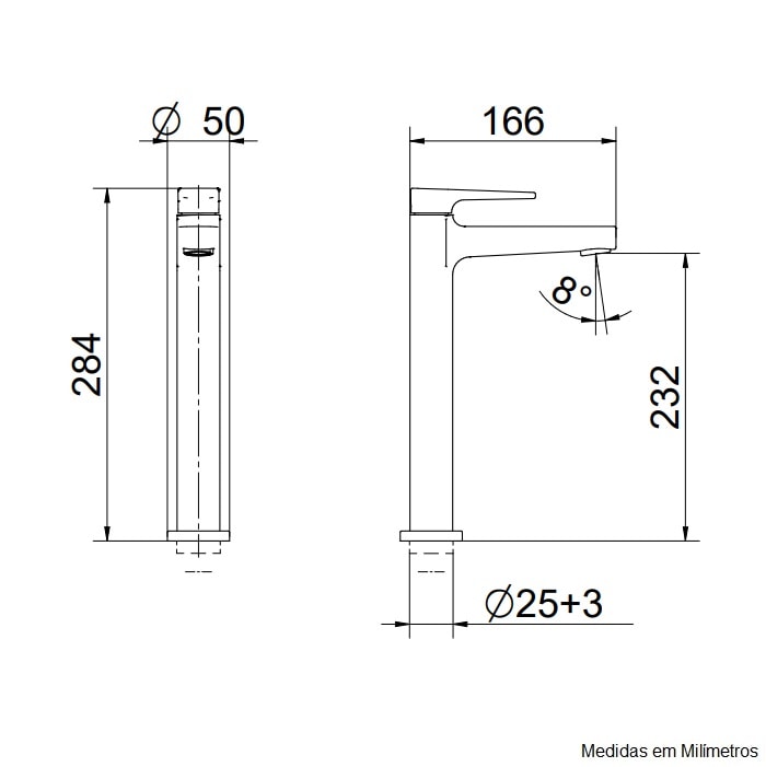 Torneira para Banheiro Docol Lift Bica Alta Mesa Cromado - 00872006