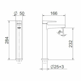 Torneira para Banheiro Docol Lift Bica Alta Mesa Onix - 008720CE