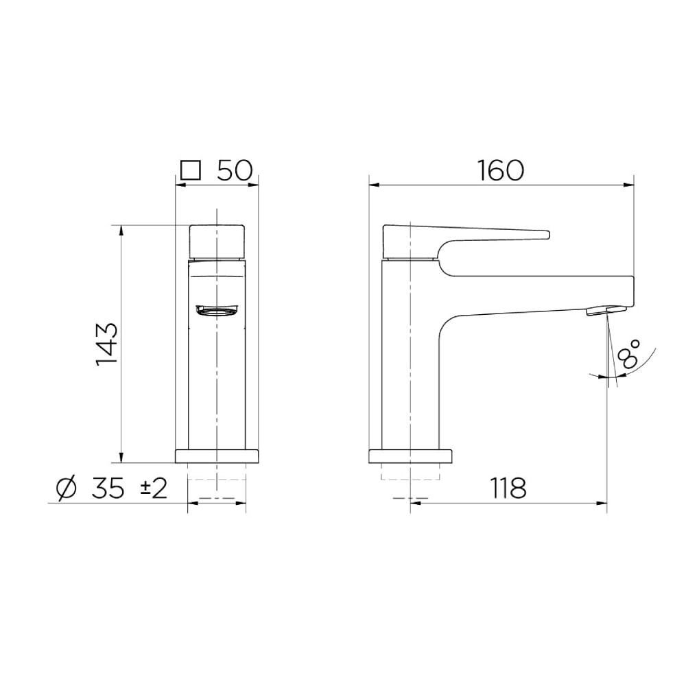 Torneira para Banheiro Docol Lift Mesa Ônix - 8719CE