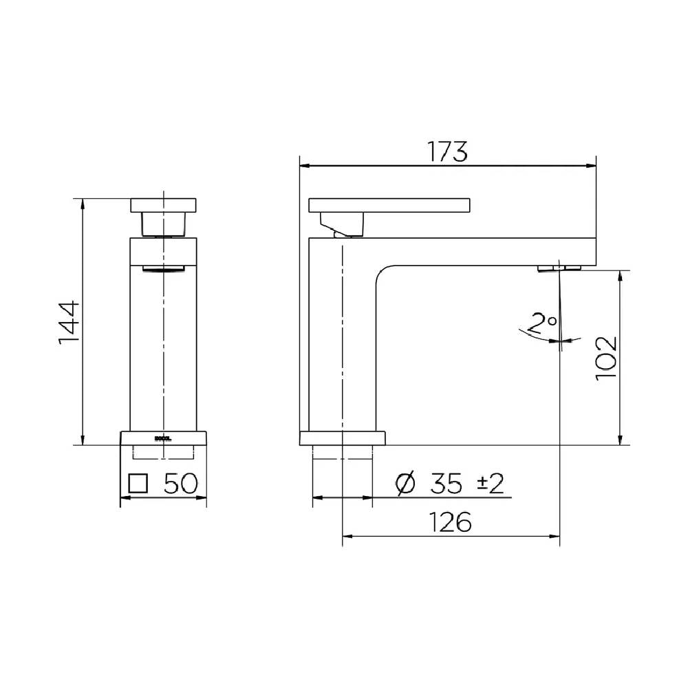 Torneira para Banheiro Docol New Edge Bica Baixa Cromado - 925006