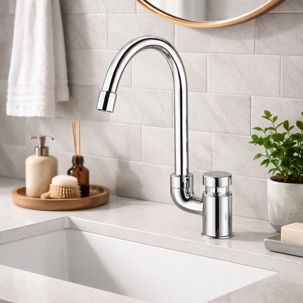 Torneira Para Banheiro Docol PressMatic Bica Alta Cromado - 4445006