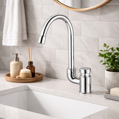 Torneira Para Banheiro Docol PressMatic Bica Alta Cromado - 4445006