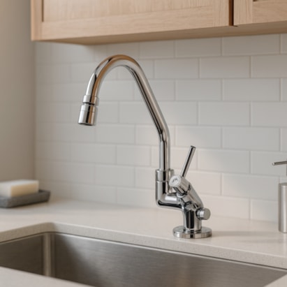 Torneira para Cozinha Carneiro com Arejador e Saída para Purificador 1/4 de Volta Mesa Cromada - 6024C61