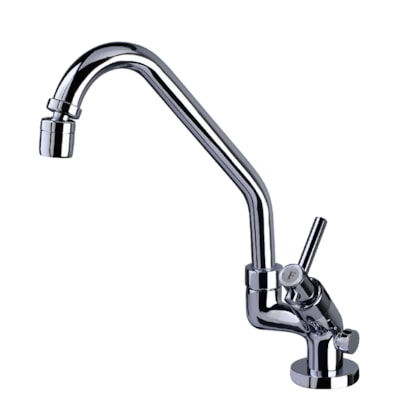 Torneira para Cozinha Carneiro com Arejador e Saída para Purificador 1/4 de Volta Mesa Cromada - 6024C61