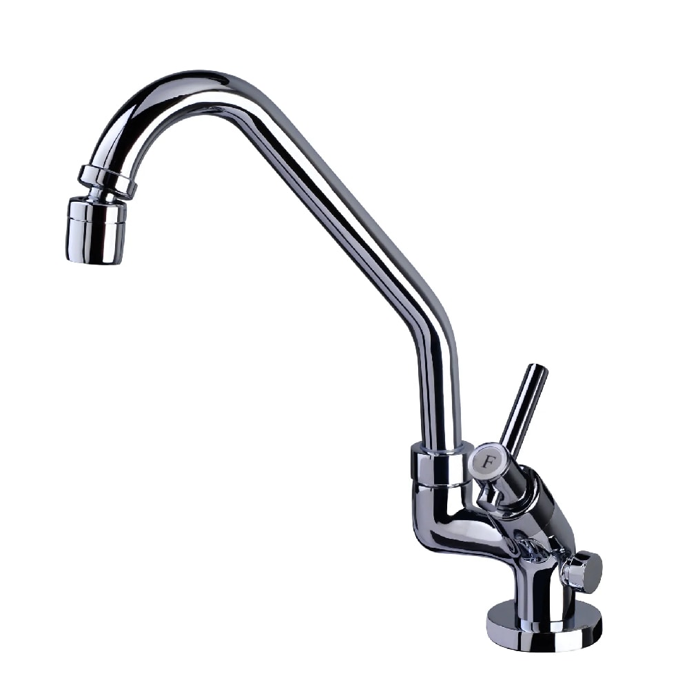 Torneira para Cozinha Carneiro com Arejador e Saída para Purificador 1/4 de Volta Mesa Cromada - 6024C61