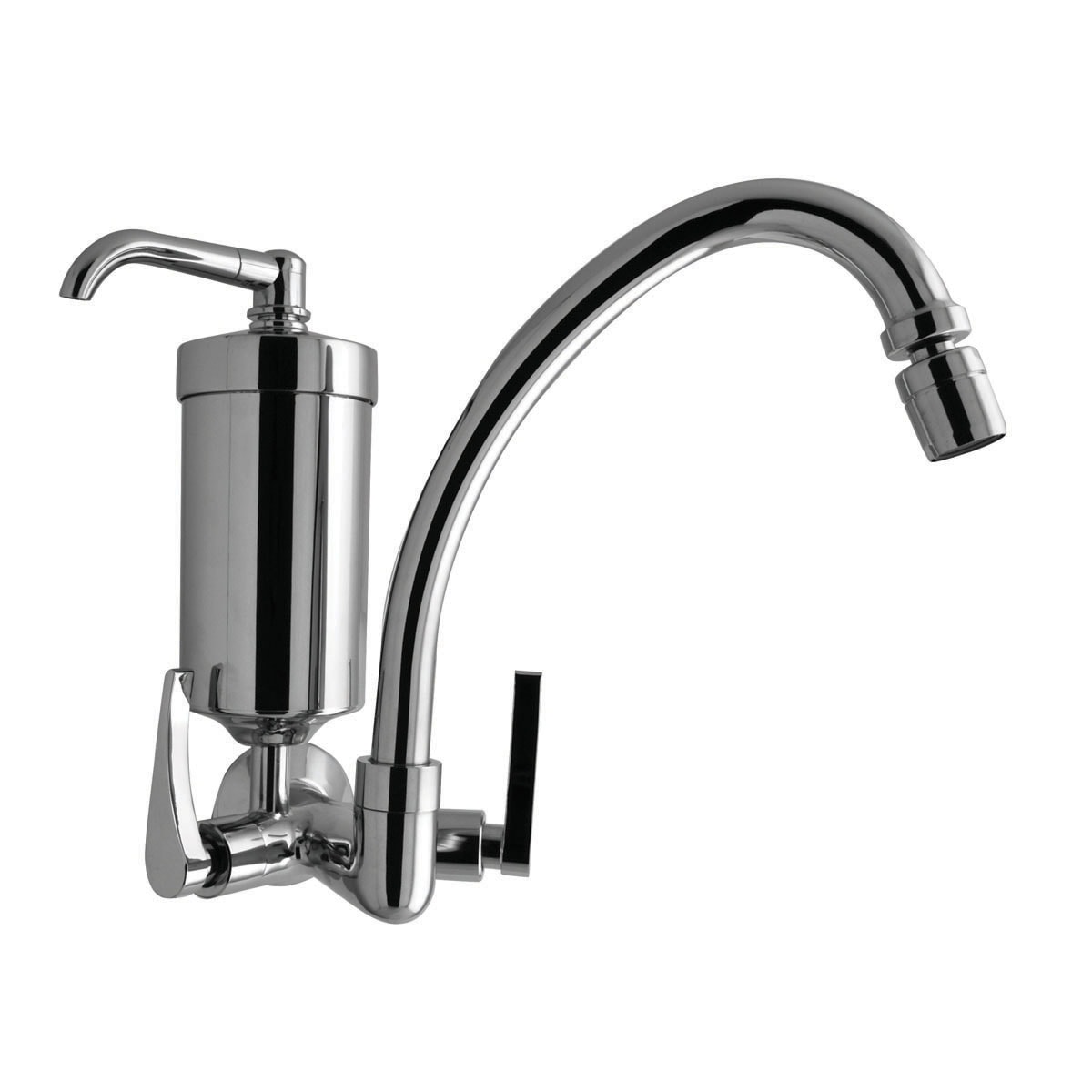 Torneira para Cozinha com Filtro Kimetais Lume Bica Alta Parede Cromada - 1169 C56
