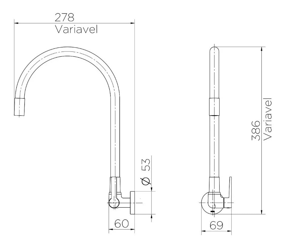 Torneira para Cozinha Docol Gali Flex Gourmet Bica Flexível Parede Preta e Cromado - 00967457.