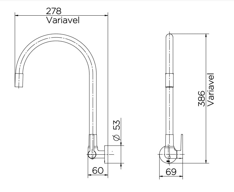 Torneira para Cozinha Docol Galiflex Bica Flexível Parede Vermelha - 00967479