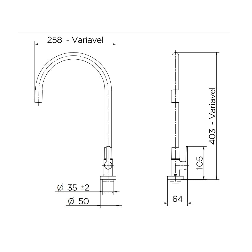 Torneira para Cozinha Docol Galiflex Gourmet Bica Flexível Mesa Cinza - 00966963