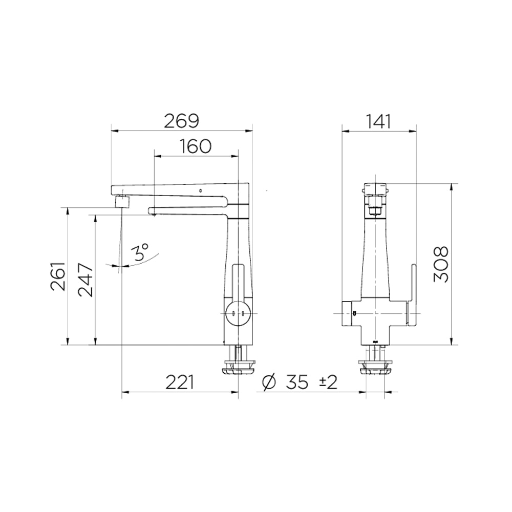 Torneira para Cozinha Docol Vitalis Purif Mesa Inox Escovado - 15793BH