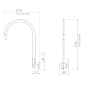 Torneira para Cozinha Galiflex Docol de parede Cor Preta 00967457 Torneira para Cozinha Galiflex Docol de parede Cor Preta 00967457