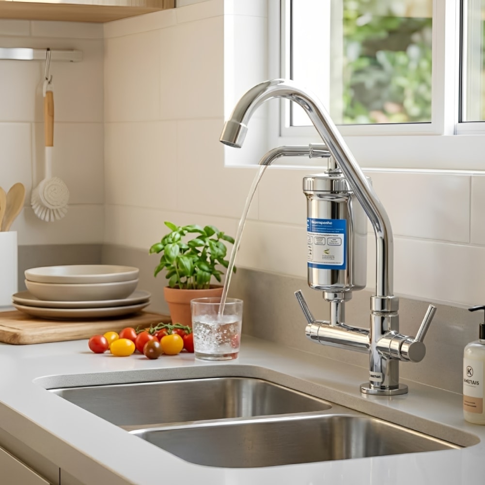 Torneira para Cozinha Kimetais Alfa com Filtro Bica Móvel Mesa Cromado - 1159C01