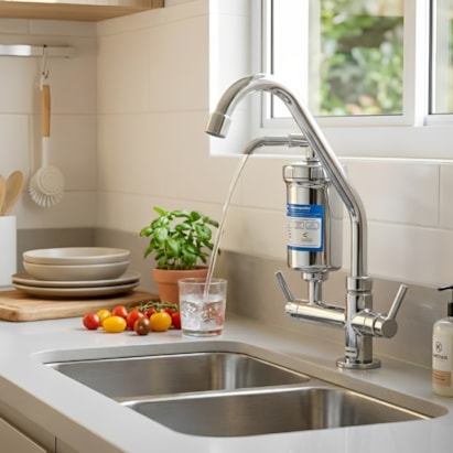 Torneira para Cozinha Kimetais Alfa com Filtro Bica Móvel Mesa Cromado - 1159C01