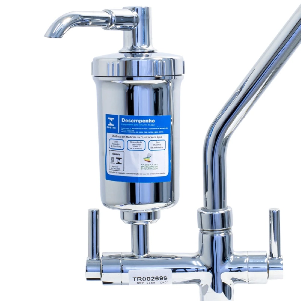 Torneira para Cozinha Kimetais Alfa com Filtro Bica Móvel Mesa Cromado - 1159C01