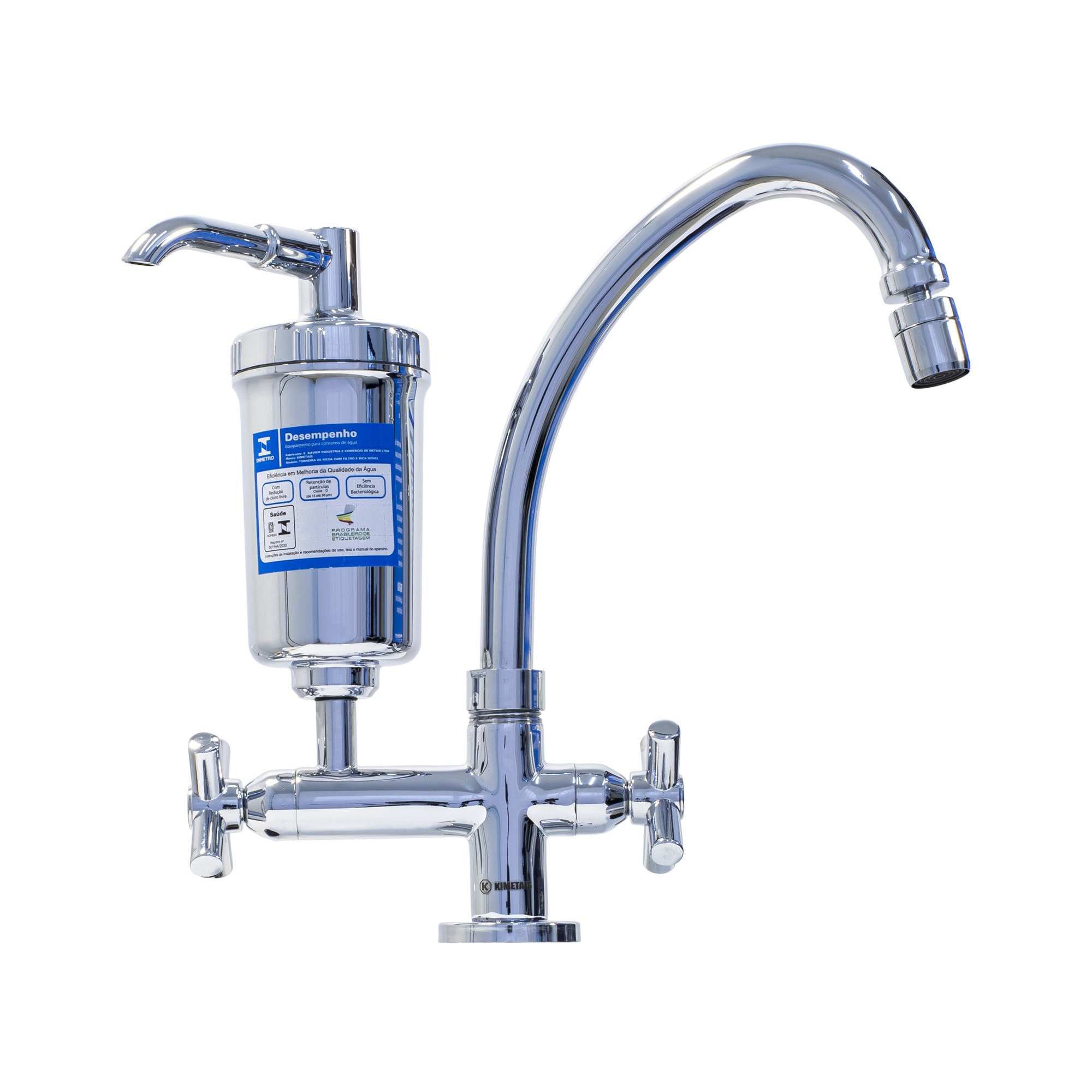 Torneira para Cozinha Kimetais com Filtro Mesa Cromado - 1159C63