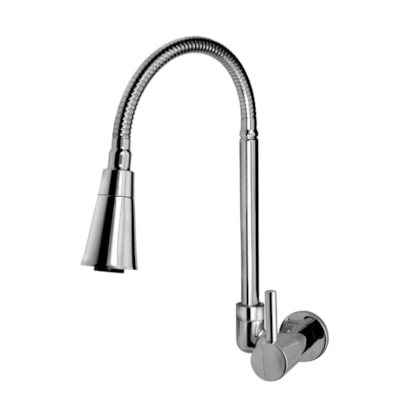 Torneira para Cozinha Kimetais Duo Jet Delicada Slim Gourmet Bica Flexível Parede Cromado - 1168 C58