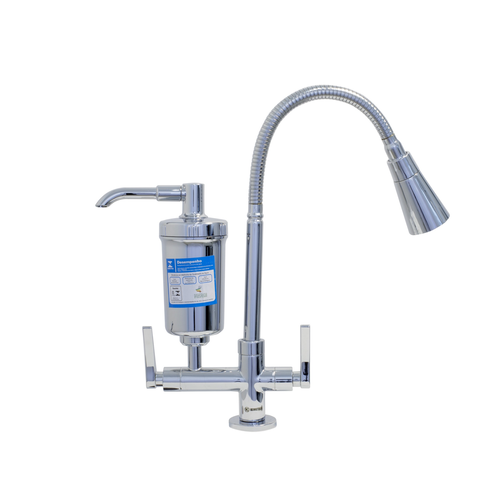 Torneira para Cozinha Kimetais Duojet com Filtro Gourmet Mesa Cromado - 1159C56