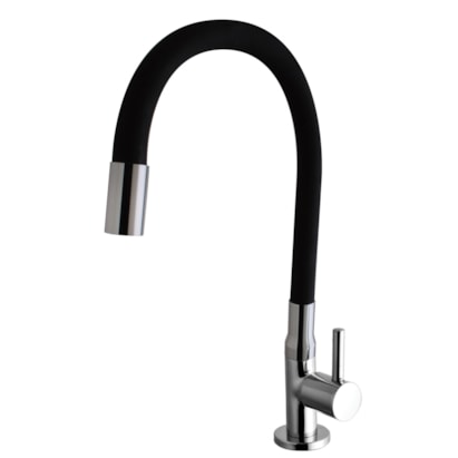 Torneira para Cozinha Kimetais Vitacor Delicatta Slim Gourmet Bica Flexível Mesa Preta - 1167 C58