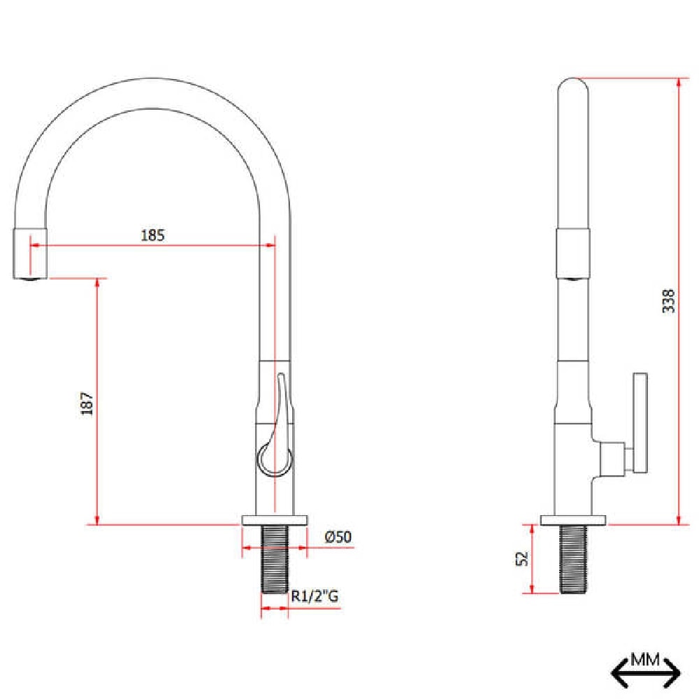 Torneira para Cozinha Kimetais Vitacor Lume Gourmet Bica Flexível Mesa Preta - 1167 C56