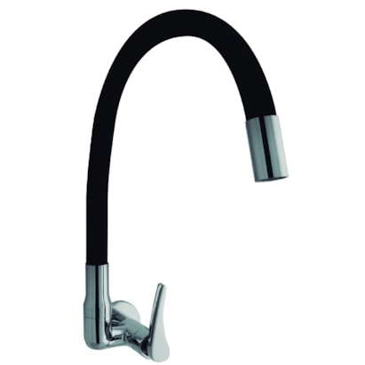 Torneira para Cozinha Kimetais Vitacor Lume Gourmet Bica Flexível Parede Preta - 1168 C56