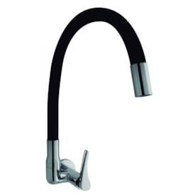 Torneira para Cozinha Kimetais Vitacor Lume Gourmet Bica Flexível Parede Preta - 1168 C56