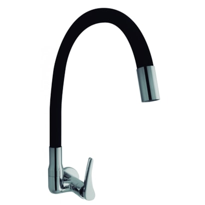 Torneira para Cozinha Kimetais Vitacor Lume Gourmet Bica Flexível Parede Preta - 1168 C56