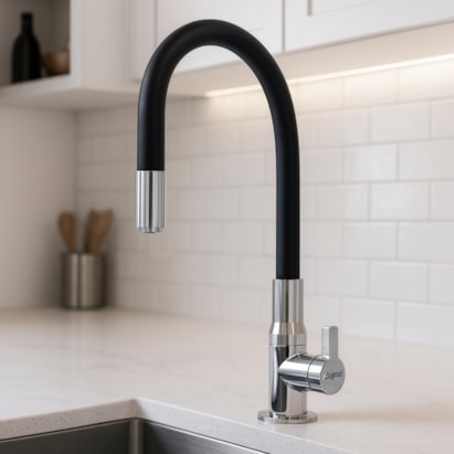 Torneira para Cozinha Zagonel Motion Mesa Preta e Cromada - TOMTCZBAMPR001