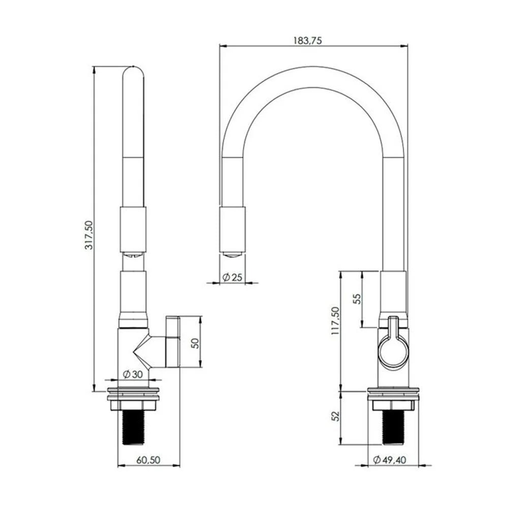 Torneira para Cozinha Zagonel Motion Mesa Preta e Cromada - TOMTCZBAMPR001