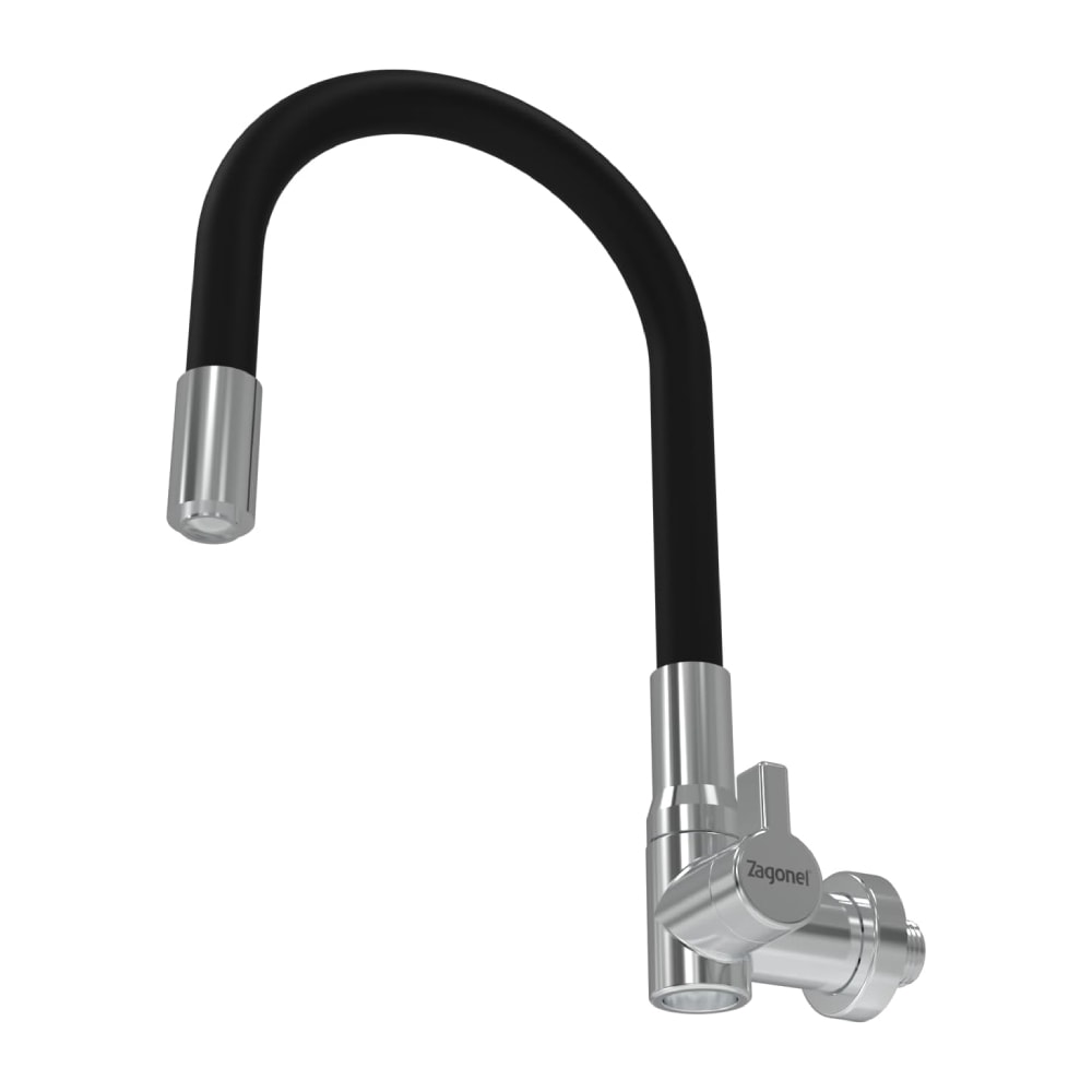 Torneira para Cozinha Zagonel Motion Parede Preta e Cromada - TOMTCZPAMPR001