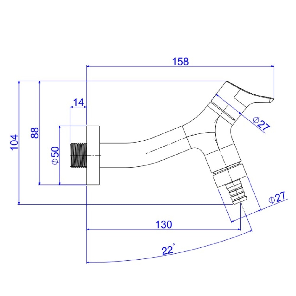 Torneira para Jardim e Tanque Deca Gama Parede Cromado - 1153.C13
